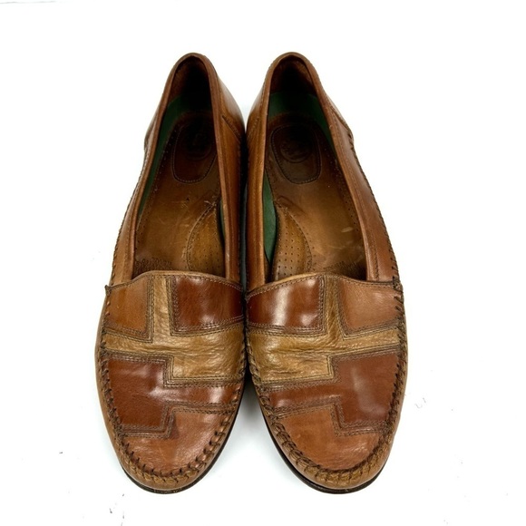 Paragon Mens 7.5 Brown Patchwork Leather Handcrafted Brazil Slip On Loafer Shoes - Picture 2 of 9